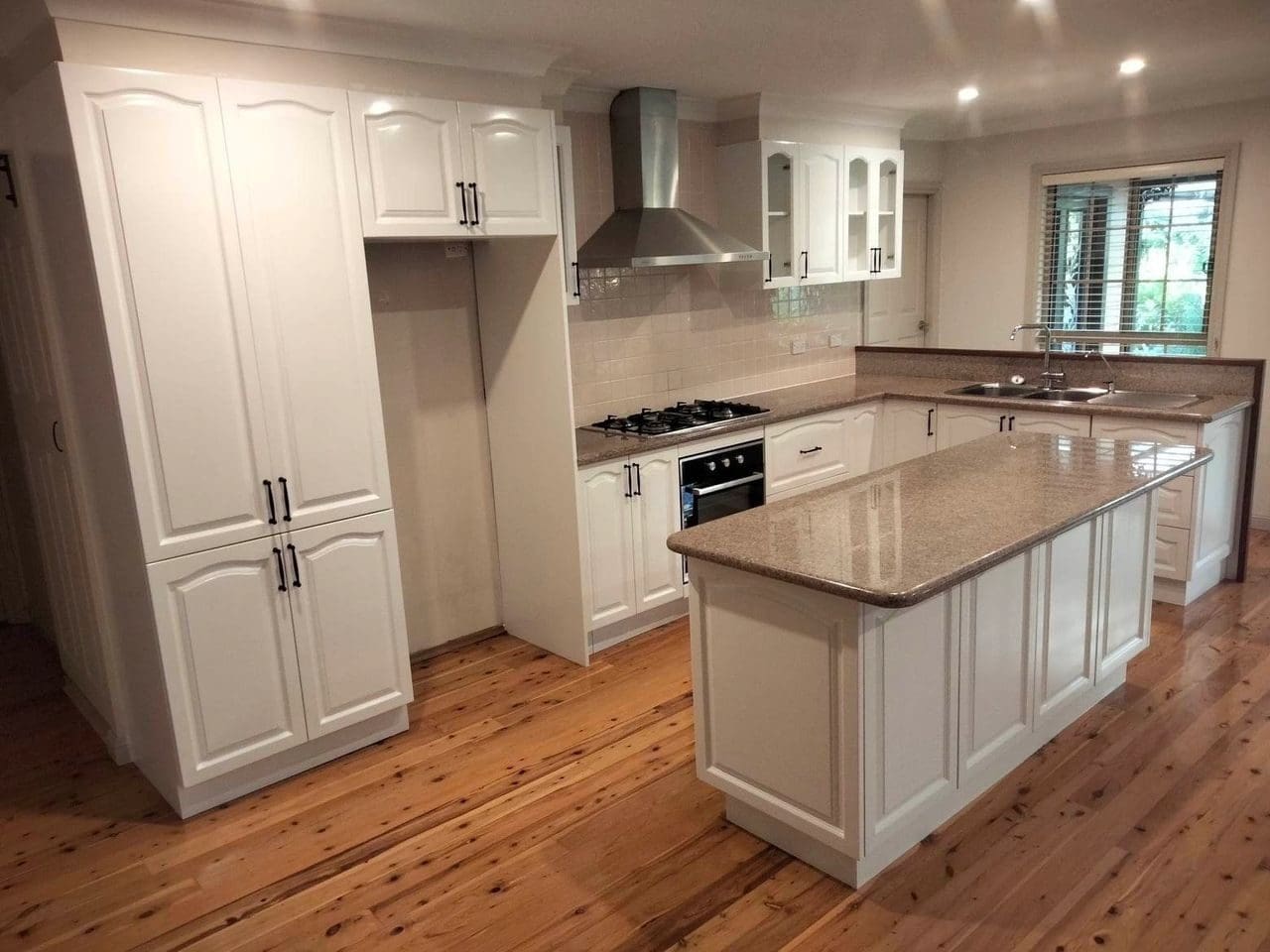 Whisper White timber kitchen resurfacing